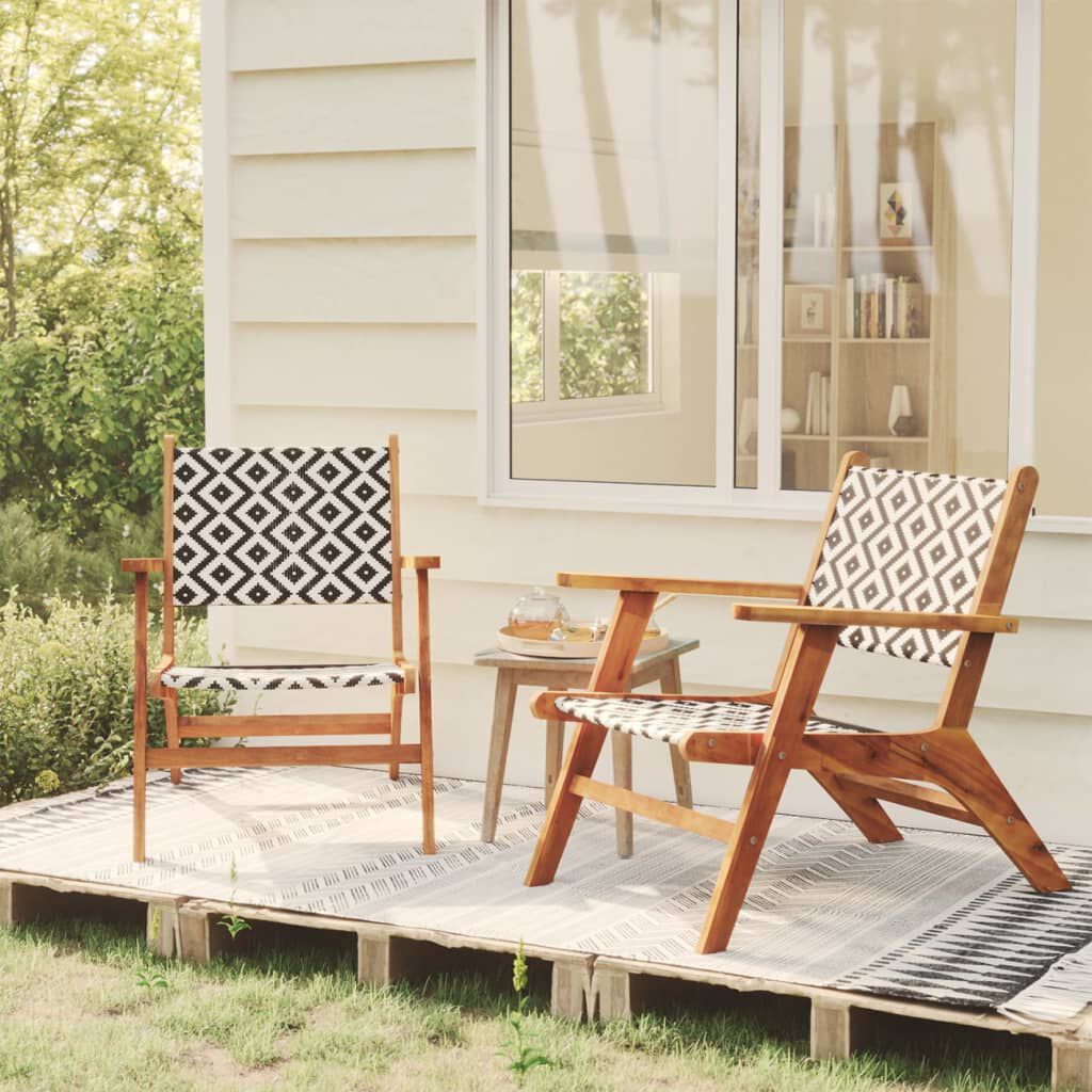 vidaXL Garden Chairs 2 pcs Solid Acacia Wood