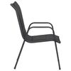 vidaXL 3 Piece Garden Dining Set Black Steel