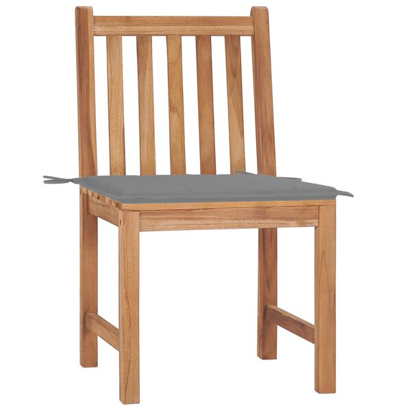 vidaXL Garden Chairs 2 pcs with Cushions Solid Teak Wood