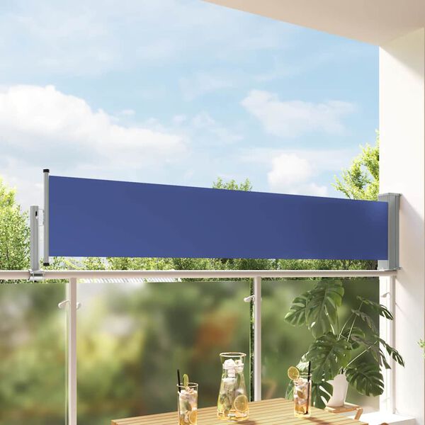 vidaXL Patio Retractable Side Awning 60x300 cm Blue
