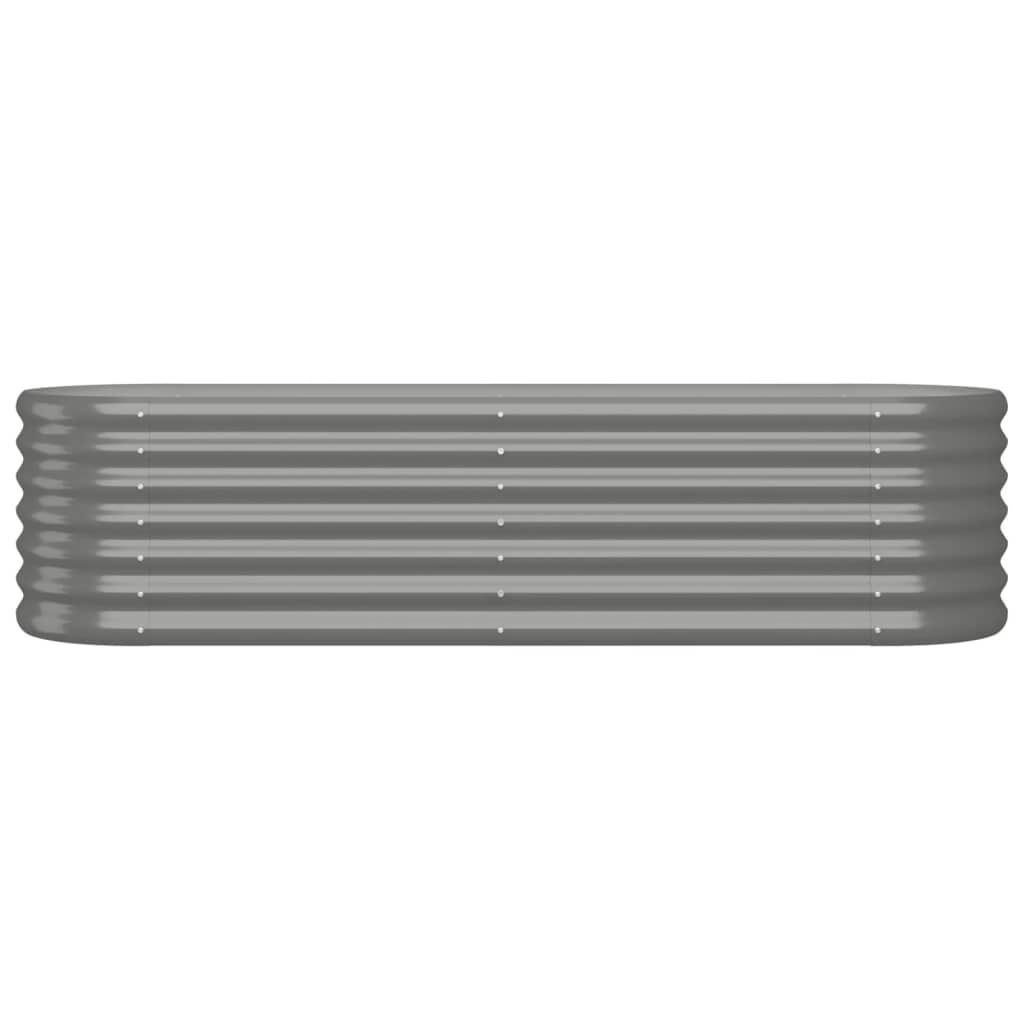 vidaXL Garden Raised Bed Powder-coated Steel 152x40x36 cm Grey