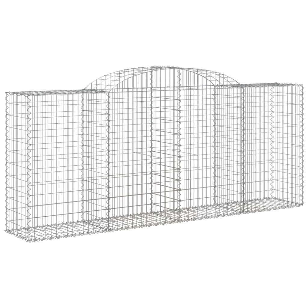 vidaXL Arched Gabion Baskets 3 pcs 300x50x120/140 cm Galvanised Iron