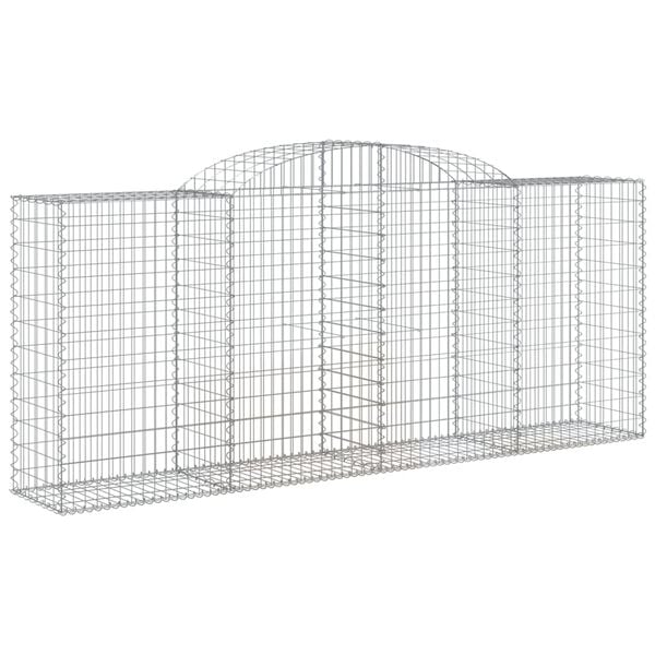 vidaXL Arched Gabion Baskets 3 pcs 300x50x120/140 cm Galvanised Iron