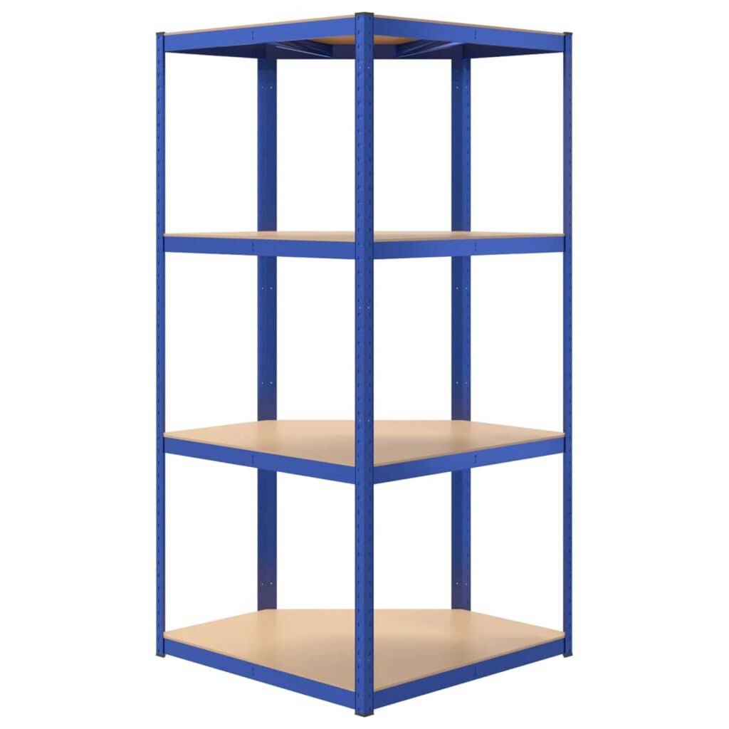 vidaXL 4-Layer Shelves 5 pcs Blue Steel&Engineered Wood