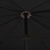 vidaXL Garden Parasol with Pole 200x130 cm Black