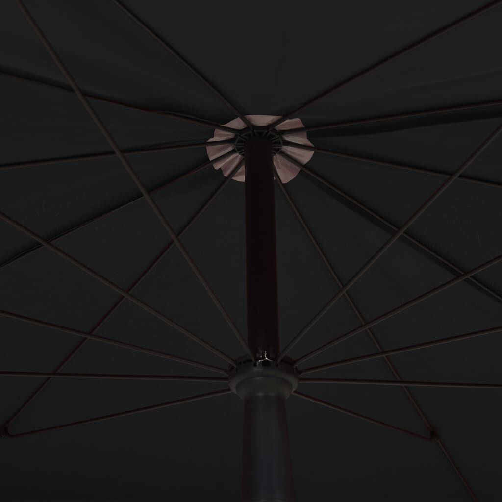 vidaXL Garden Parasol with Pole 200x130 cm Black