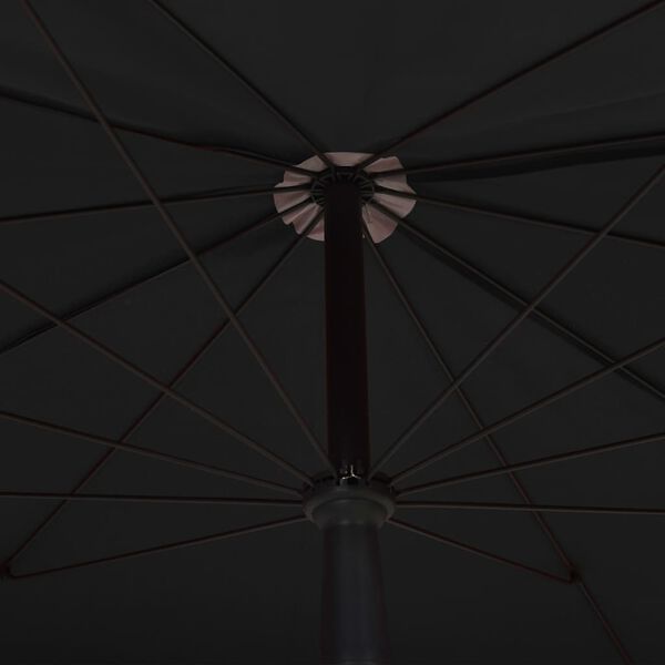 vidaXL Garden Parasol with Pole 200x130 cm Black