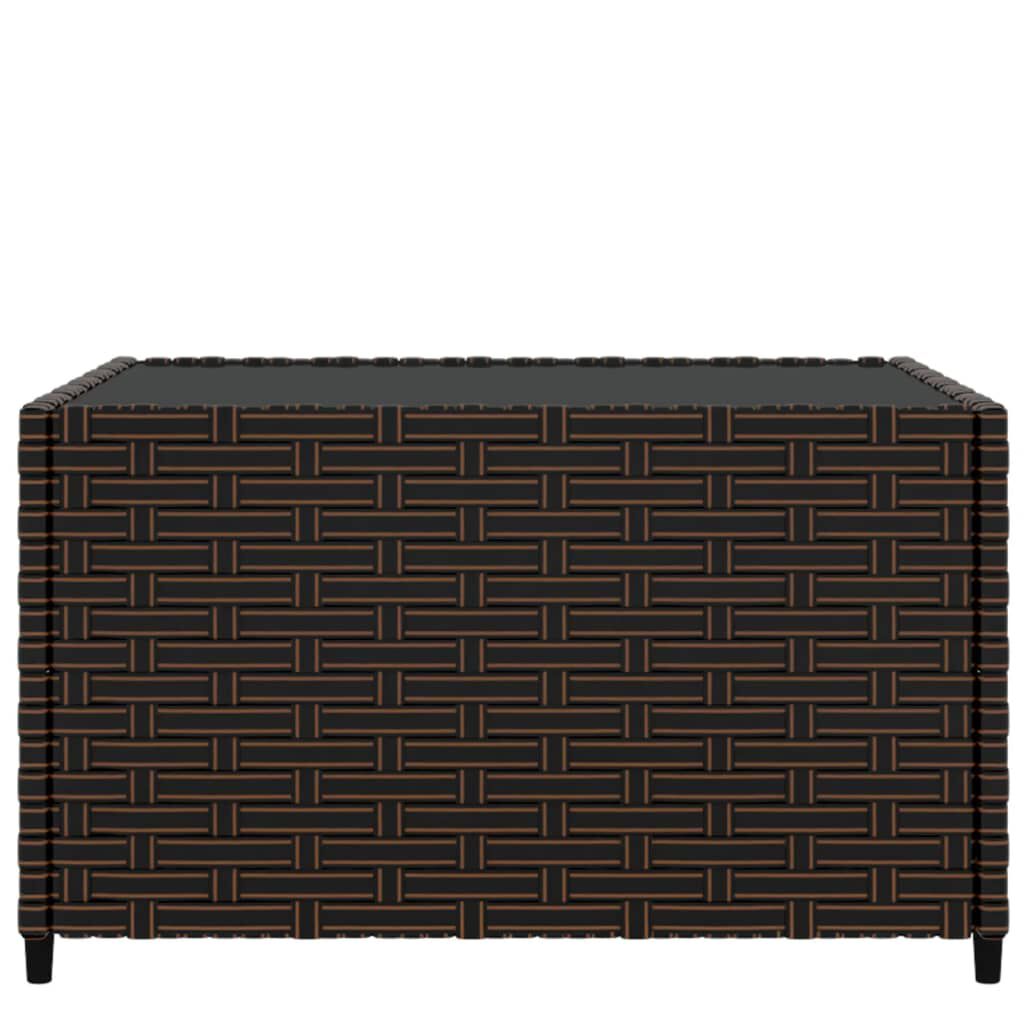 vidaXL Square Garden Coffee Table Brown 50x50x30 cm Poly Rattan