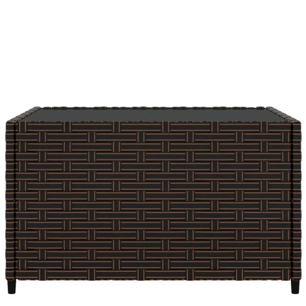 vidaXL Square Garden Coffee Table Brown 50x50x30 cm Poly Rattan