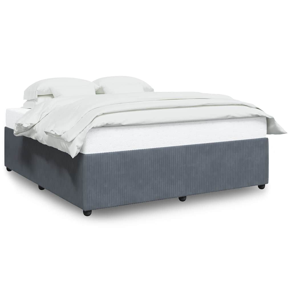 vidaXL Bed Frame without Mattress Dark Grey King Velvet