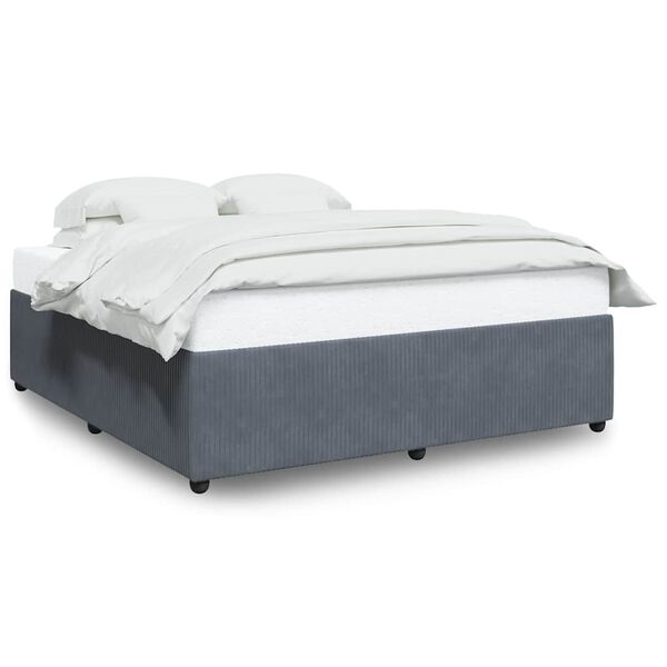 vidaXL Bed Frame without Mattress Dark Grey King Velvet