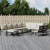 vidaXL 11 Piece Garden Lounge Set with Sand Cushions Steel