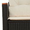 vidaXL Garden Sofa with Cushions 2-Seater Black Poly Rattan