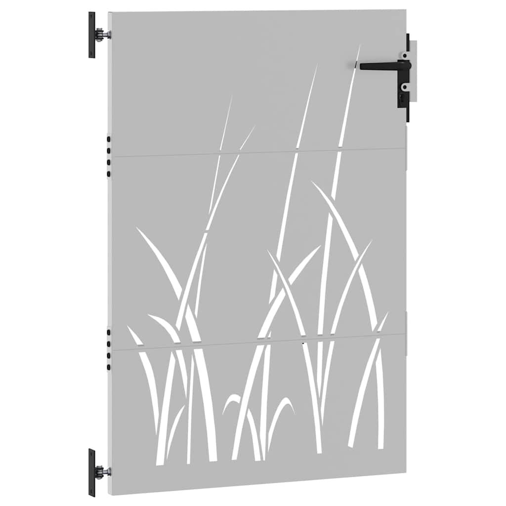 vidaXL Garden Gate 85x150 cm Corten Steel Grass Design