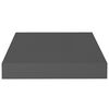 vidaXL Floating Wall Shelves 2 pcs High Gloss Grey 23x23.5x3.8 cm MDF