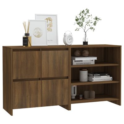 vidaXL 2 Piece Sideboard Brown Oak Engineered Wood