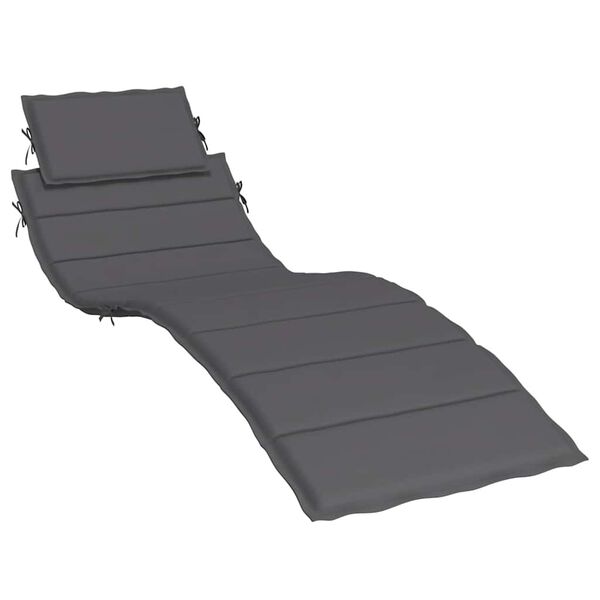 vidaXL Sun Lounger Cushion Anthracite 186x58x4cm Oxford Fabric