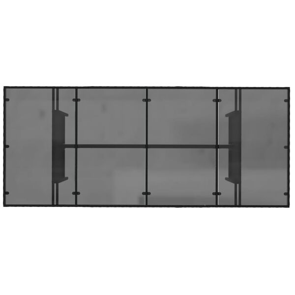 vidaXL Garden Table with Glass Top Black 190x80x75 cm Poly Rattan