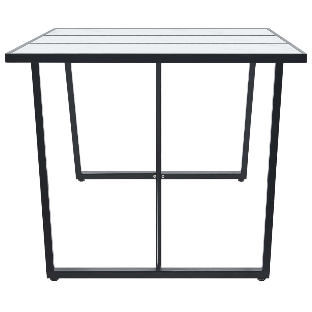 vidaXL Dining Table White 180x90x75 cm Tempered Glass