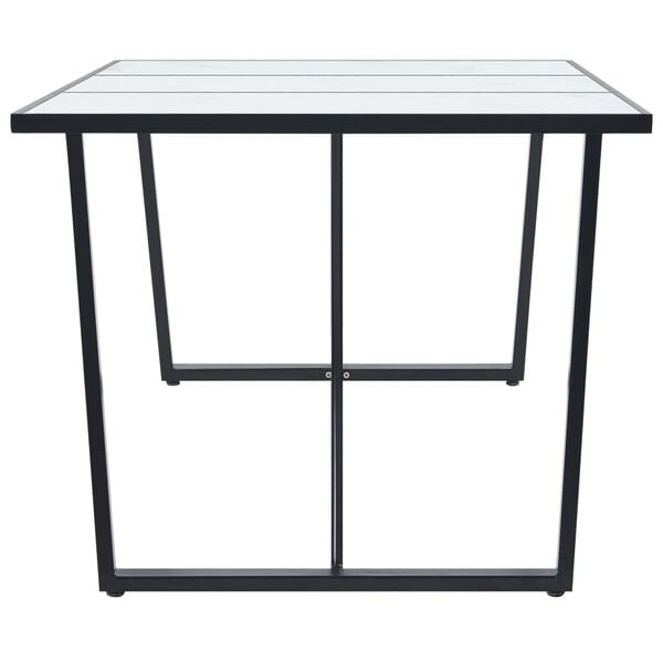 vidaXL Dining Table White 180x90x75 cm Tempered Glass