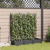 vidaXL Garden Planter 3 pcs Black 120 x 40 x 125.5 cm Plastic