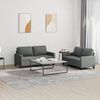 vidaXL 2 Piece Sofa Set with Cushions Dark Grey Fabric