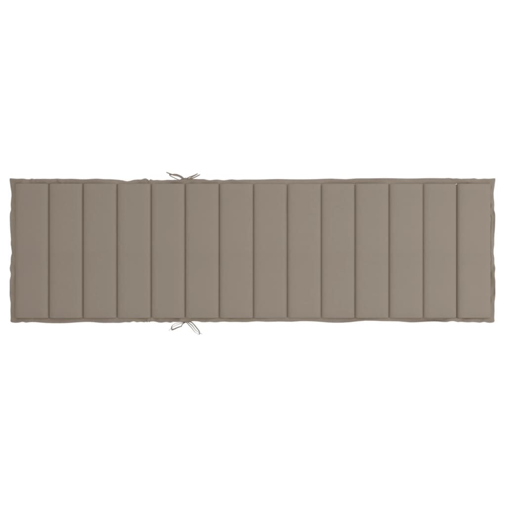 vidaXL Sun Lounger Cushion Taupe 200x50x3cm Oxford Fabric