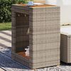 vidaXL Garden Side Table with Wooden Top Grey 60x40x75 cm Poly Rattan