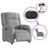 vidaXL Electric Recliner Chair Light Grey Fabric