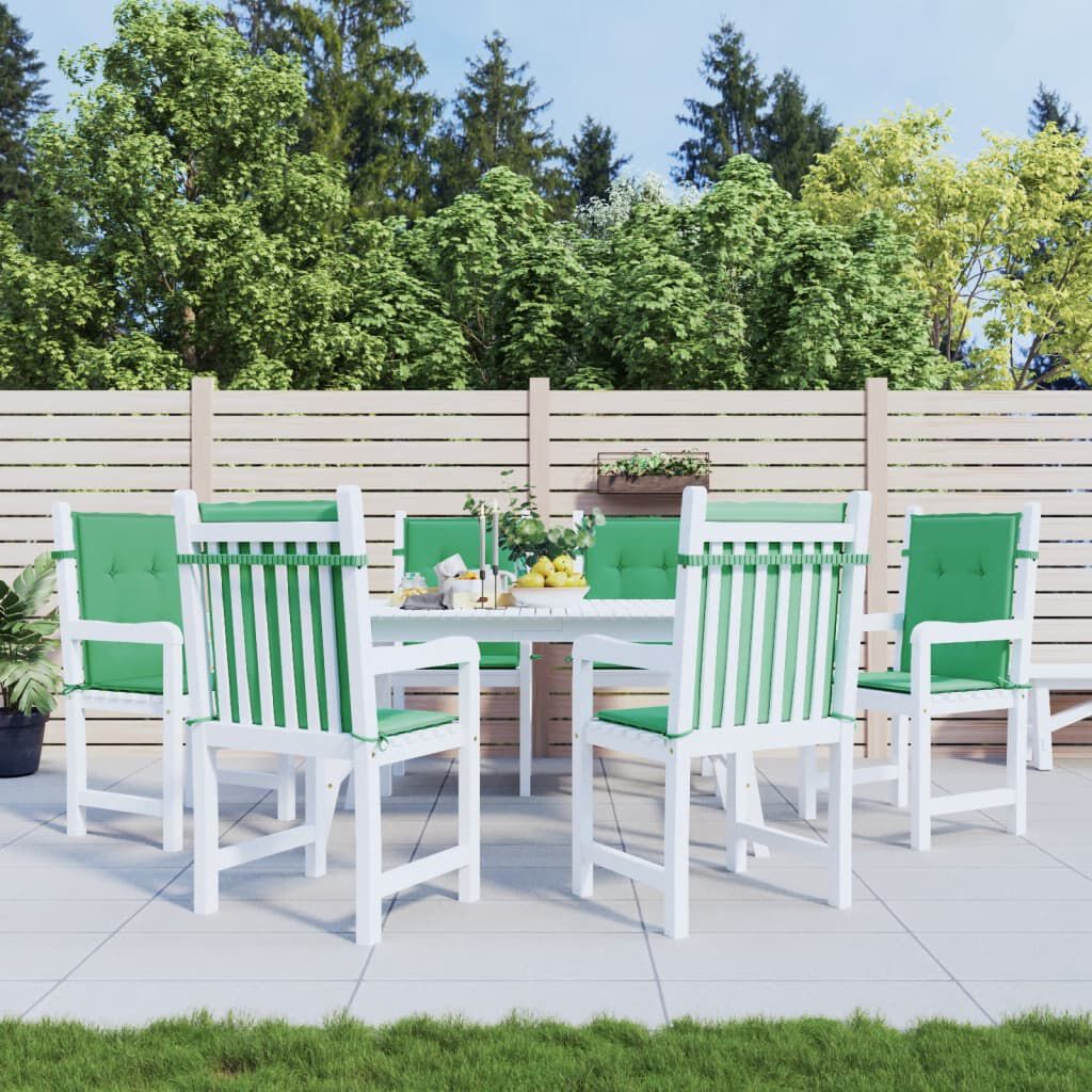 vidaXL Garden Lowback Chair Cushions 6 pcs Green 100x50x3 cm Oxford Fabric