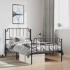 vidaXL Metal Bed Frame without Mattress with Footboard&nbsp;Black 100x200cm