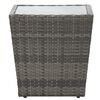 vidaXL Tea Table Grey 41.5x41.5x43 cm Poly Rattan and Tempered Glass