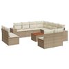 vidaXL 12 Piece Garden Sofa Set with Cushions Beige Poly Rattan