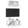 vidaXL 2 Piece TV Cabinet Set White Engineered Wood