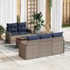 vidaXL Garden Sofa Set 6 pcs Grey Poly rattan