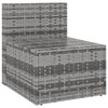 vidaXL Garden Middle Sofas with Cushions 2 pcs Grey Poly Rattan