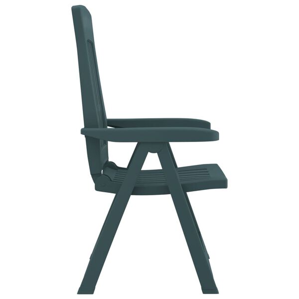 vidaXL Garden Reclining Chairs 2 pcs Green PP