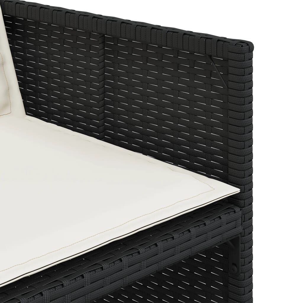 vidaXL 13 Piece Garden Dining Set with Cushions Black Poly Rattan