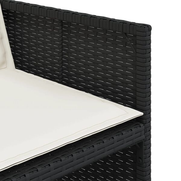 vidaXL 13 Piece Garden Dining Set with Cushions Black Poly Rattan