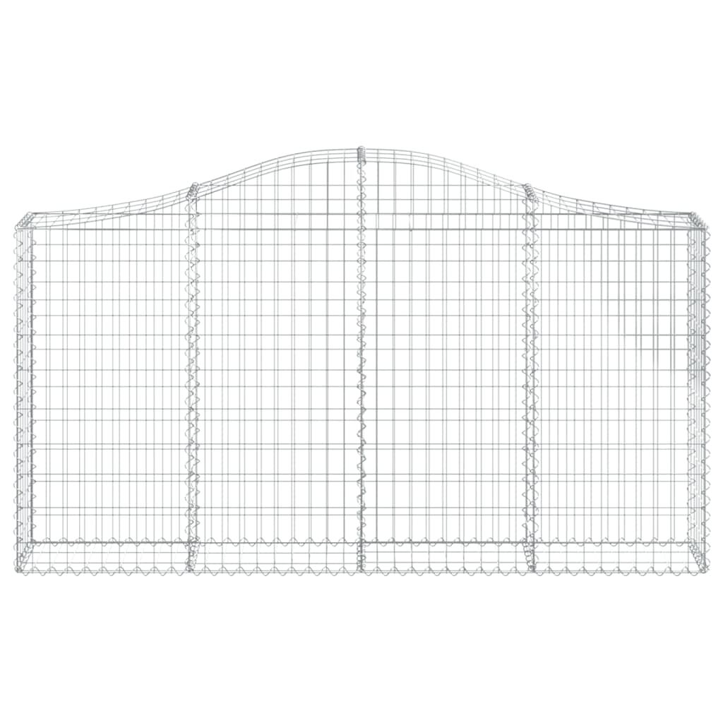 vidaXL Arched Gabion Baskets 8 pcs 200x30x100/120 cm Galvanised Iron