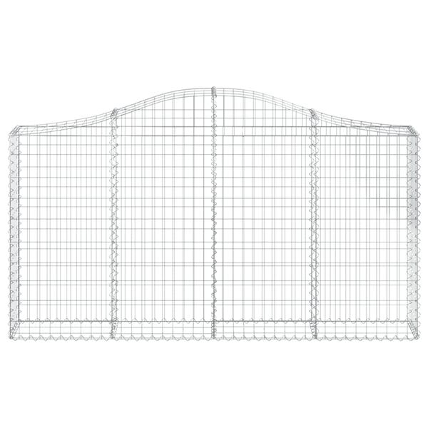 vidaXL Arched Gabion Baskets 8 pcs 200x30x100/120 cm Galvanised Iron