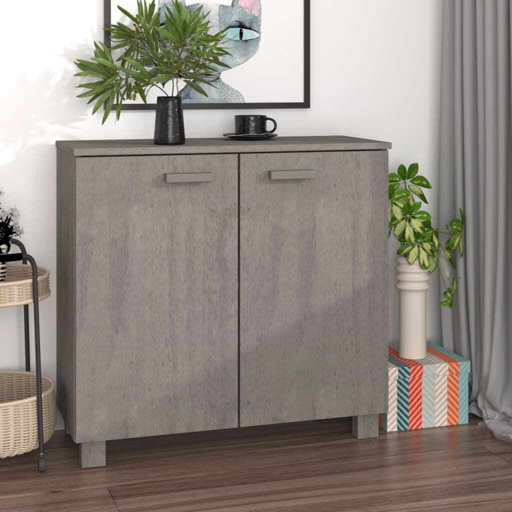 vidaXL Sideboard HAMAR Light Grey 85x35x80 cm Solid Wood Pine
