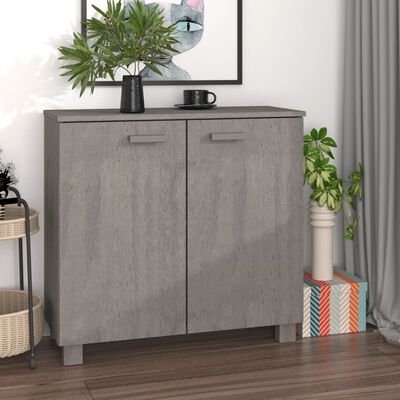 vidaXL Sideboard HAMAR Light Grey 85x35x80 cm Solid Wood Pine