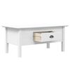 vidaXL Coffee Table BODO White 100x55x45 cm Solid Wood Pine