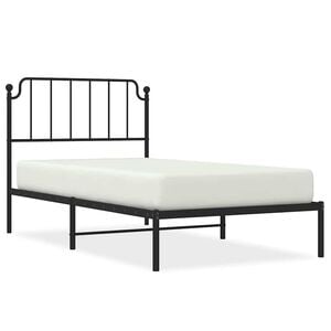 vidaXL Metal Bed Frame without Mattress with Headboard Black 100x190cm