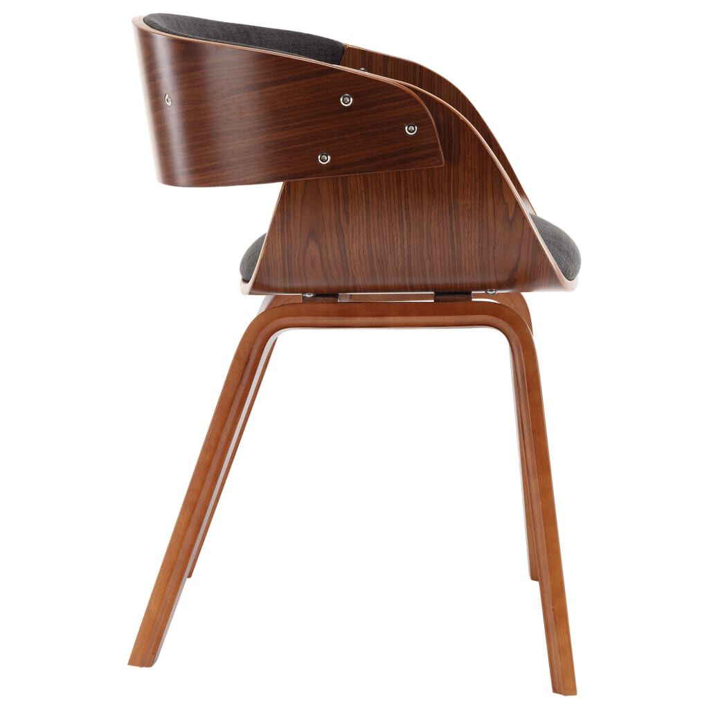 vidaXL Dining Chair Grey Bent Wood and Fabric