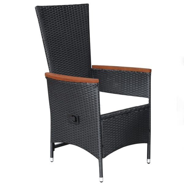 vidaXL 5 Piece Garden Dining Set Black