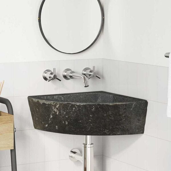 vidaXL Wall Hung Corner Basin Grey (38-45) x (38-45) x 12 cm