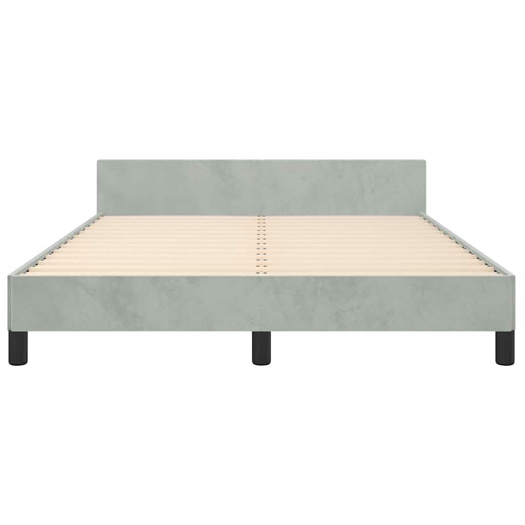 vidaXL Bed Frame without Mattress Light Grey Queen Velvet