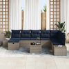 vidaXL Garden Sofa Set with Cushion 9 pcs Grey Poly Rattan